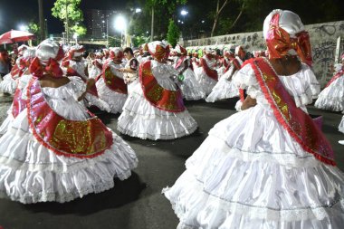 RIO DE JANEIRO (RJ), Brezilya 01 / 21 / 2024 - Salgueiro samba okulu bu Pazar Rio de Janeiro şehir merkezindeki Marques de Sapucai 'de teknik prova düzenledi. 