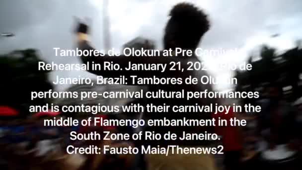 Rio Janeiro Brazil 2024 Tambores Olukun Performs Pre Carnival Cultural — Stock Video