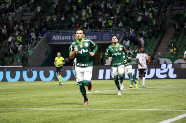 Sao Paulo (SP), 24 / 01 / 2024 - PALMEIRAS vs INTER DE LIMEIRA - Palmeiras 'dan Raphael Veiga, Palmeiras ve Inter de Limeira arasında oynanan maçta golünü kutluyor, Campeonato Paulista 2024' ün ikinci turu için geçerli