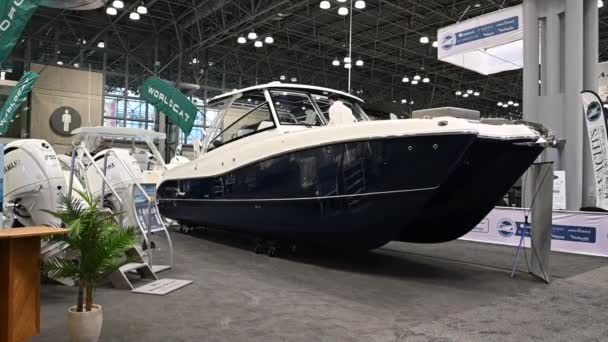 Die New York Boat Show Januar 2024 New York Usa — Stockvideo