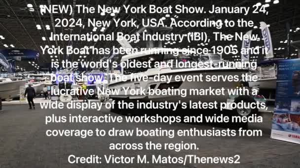 New York Boat Show Ledna 2024 New York Usa Podle — Stock video