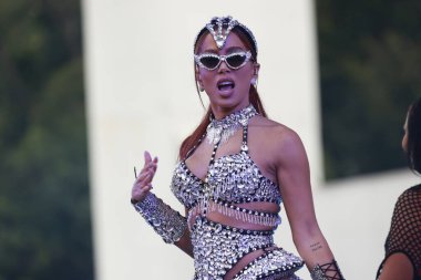 Sao Paulo (SP), Brezilya 01 / 25 / 2024 - Aktör Reynaldo Gianecchini, 25 Ocak 2024 Perşembe günü Sao Paulo 'daki Latin Amerika Anıtı' nda karnaval provasını gerçekleştiren Aacantora Anitta 'yı onurlandırdı.