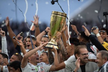 Sao Paulo (SP), Brezilya 01 / 25 / 2024 - COPA SP bu Perşembe gecesi CORINTHIANS 'a karşı, 25 Ocak 2024. Korintliler 1-0 kazandı ve şampiyon oldular..
