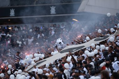 Sao Paulo (SP), Brezilya 01 / 25 / 2024 - COPA SP bu Perşembe gecesi CORINTHIANS 'a karşı, 25 Ocak 2024. Korintliler 1-0 kazandı ve şampiyon oldular..