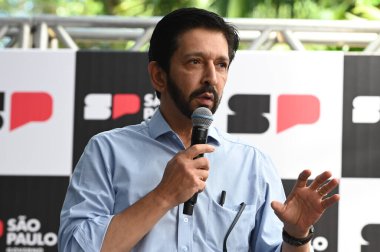 Sao Paulo (SP), Brezilya 01 / 29 / 2024 - Sao Paulo Tarcisio de Freitas valisi ve Belediye Başkanı Ricardo Nunes, Morumbi 'deki Antonico nehrinin bir kısmının kanalize edildiğini duyurdu. 