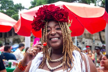 RIo de Janeiro (RJ), Brezilya 01 / 28 / 2024 - Bloco Tecnomacumba, 28 Pazar günü Rio 'nun merkezindeki Liman Bölgesi' nde Küçük Afrika 'yı sarstı. 