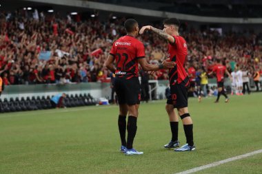 CURITIBA (PR), 01 / 27 / 2024 - CHAMPIONSHIP PARANENSE 2024 / ATHLETICO / GALO MARINGA- Pablo Athletico ve Galo Maringa arasında oynanan 2024 Paranaense Şampiyonası 'nın 4. turunda Athletico' nun ikinci golünü attı ve kutladı.