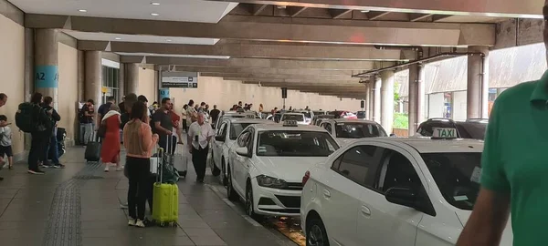 Sao Paulo Brazilië 2024 Verkeer Tijdens Het Uitstappen Luchthaven Van — Stockfoto