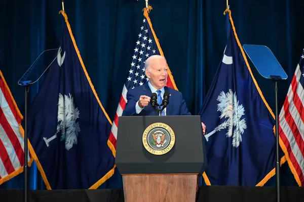 Joe Biden Presidente Los Estados Unidos Hace Comentarios South Carolinas — Foto de Stock