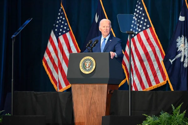 Joe Biden Presidente Los Estados Unidos Hace Comentarios South Carolinas — Foto de Stock