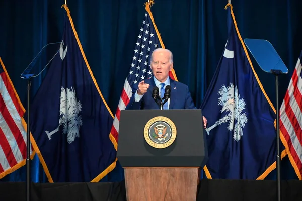 President United States Joe Biden Delivers Remarks South Carolinas First — Stock Photo, Image