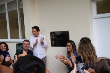 Rio de Janeiro (RJ) Brezilya 31 / 01 / 2024 - Belediye Başkanı Eduardo Paes ve Sağlık Bakanı Daniel Soranz, spektrum bozukluklarında kalkınmayı teşvik eden ilk merkezin açılışını gerçekleştirdi