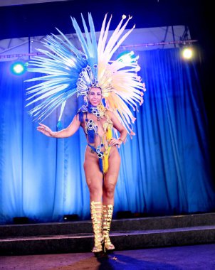 RIO DE JANEIRO (RJ), 31 / 01 / 2024 - Samba şehrindeki Unidos do Tuiuti samba okulunun teknik provası, davul kraliçesi Maiara Lima ve dansçı ve ilham perisi bu Salı