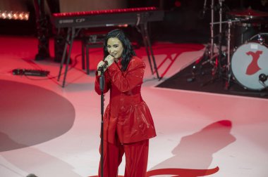 Amerikan Kalp Derneği 'nin Kırmızı Elbise Koleksiyon Konseri 2024. 31 Ocak 2024, New York, New York, ABD: Demi Lovato, The American Heart Association 's Red Dress Collection Concert 2024' te Lincoln Center 'daki Jazz' da sahne aldı.