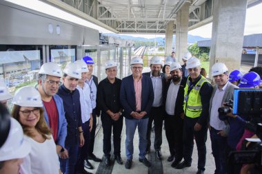 SAO PAULO (SP), Brezilya 03 / 02 / 2024 - Bu Cumartesi, 3 Şubat 2024, Ulaştırma Bakanı Renan Filho, Limanlar ve Havalimanları Bakanı Silvio Costa Filho