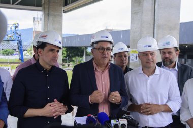 SAO PAULO (SP), Brezilya 03 / 02 / 2024 - Bu Cumartesi, 3 Şubat 2024, Ulaştırma Bakanı Renan Filho, Limanlar ve Havalimanları Bakanı Silvio Costa Filho