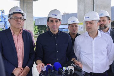 SAO PAULO (SP), Brezilya 03 / 02 / 2024 - Bu Cumartesi, 3 Şubat 2024, Ulaştırma Bakanı Renan Filho, Limanlar ve Havalimanları Bakanı Silvio Costa Filho