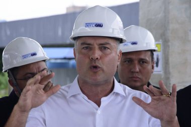 SAO PAULO (SP), Brezilya 03 / 02 / 2024 - Bu Cumartesi, 3 Şubat 2024, Ulaştırma Bakanı Renan Filho, Limanlar ve Havalimanları Bakanı Silvio Costa Filho