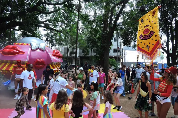 Сао Паулу Бразилия 2024 Детский Блок Илари Уличном Карнавале Сан — стоковое фото