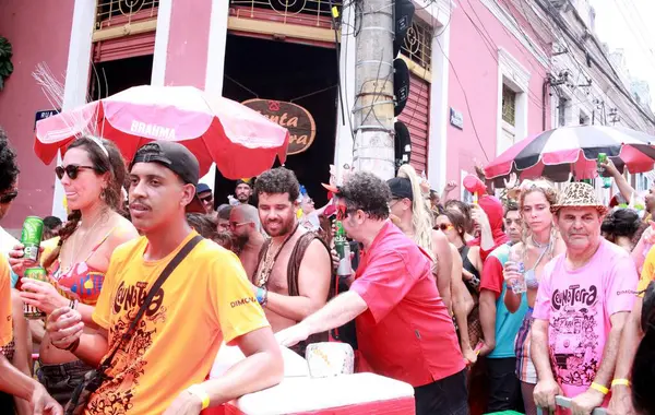 Rio Janeiro Brazil 2024 Bloco Carnavalesco Ceu Terra Parades Narrow — Stock Photo, Image