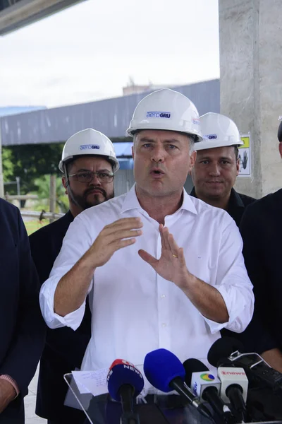 SAO PAULO (SP), Brezilya 03 / 02 / 2024 - Bu Cumartesi, 3 Şubat 2024, Ulaştırma Bakanı Renan Filho, Limanlar ve Havalimanları Bakanı Silvio Costa Filho