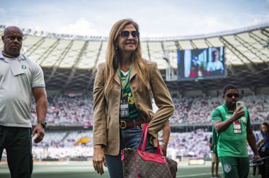 BELO HORIZONTE (MG), 04 / 02 / 2024 - Palmeiras ile Sao Paulo arasındaki maçtan önce Leila Pereira, 2024 Brezilya Süper Kupası final maçı için geçerliydi.