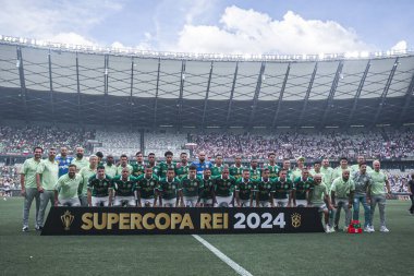BELO HORIZONTE (MG), 04 / 02 / 2024 - Palmeiras takımı 2024 Brezilya Süper Kupası final maçı için geçerli olan Palmeiras ve Sao Paulo arasında oynanan maçtan önce poz verdi
