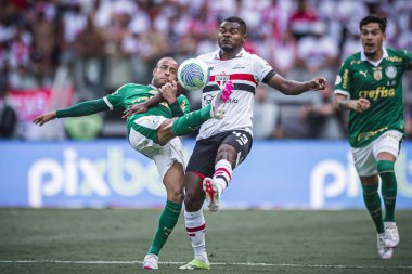 BELO HORIZONTE (MG), 04 / 02 / 2024 - Palmeiras ve Sao Paulo arasında oynanan maçta Nikao, 2024 Brezilya Futbol Süper Kupası finalinde hükümet üyesi Magalhaes pinto stadyumunda oynanan maç için geçerliydi.