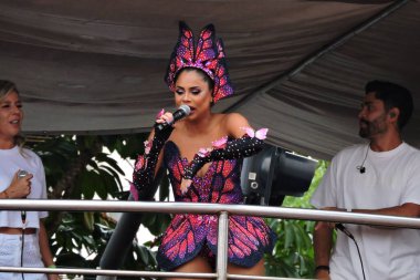 Sao Paulo (SP), 04 / 02 / 2024 - Şarkıcı Lexa, Bloco Sapequinha 'daki performans sırasında, blok bu Cumartesi, 3 Şubat 2024' ün erken saatlerinde Rio de Janeiro 'daki MAM' de gerçekleşti.. 