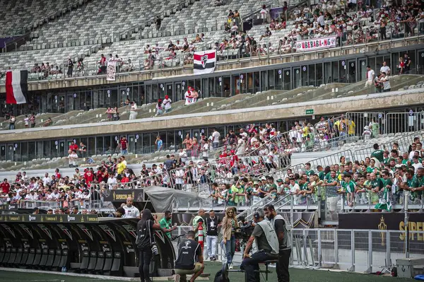 Belo Horizonte 2024 Tifosi Del Palmeiras Prima Della Partita Tra — Foto Stock