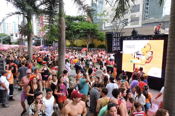 Sao Paulo Brazilië 2024 Bloco Confraria Pasmado Hield Zijn Parade — Stockfoto