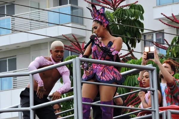 Sao Paulo (SP), 04 / 02 / 2024 - Şarkıcı Lexa, Bloco Sapequinha 'daki performans sırasında, blok bu Cumartesi, 3 Şubat 2024' ün erken saatlerinde Rio de Janeiro 'daki MAM' de gerçekleşti.. 