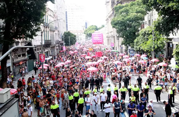 Rio Janeiro Brazilië 2024 Parade Van Bloco Carnavalesco Favorita Avenida — Stockfoto
