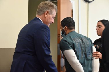 Cesar Santana Jersey City, New Jersey 'deki Hudson County Yüksek Mahkemesi' nde görüldü. 5 Şubat 2024, Jersey City, New Jersey, ABD: Cesar Santana bir Jersey City anaokulu öğretmenini öldürmekle suçlanıyor ve Pazartesi sabahı mahkemeye çıkarıldı.