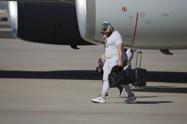 Goldwater Ulusal Muhafız Üssü-Arizona 'ya SuperbowlVII için Eagles Players' ın gelişi. 5 Şubat 2023, Phoenix, Arizona, ABD: Goldwater Ulusal Muhafız Üssü Arizona 'daki Philadelphia Eagles Oyuncuları SuperBowlVII maçı için geldiler 