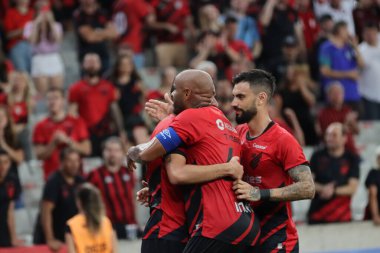 CURITIBA (PR), Brezilya 02 / 07 / 2024 - Pablo, Athletico PR ve FC Cascavel arasında oynanan 2024 Paranaense Şampiyonası 'nın 7. Raundunda geçerli olan maçta golü kutluyor