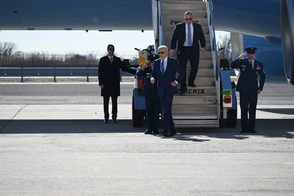 Presidente Los Estados Unidos Joe Biden Llega Aeropuerto Internacional John — Foto de Stock