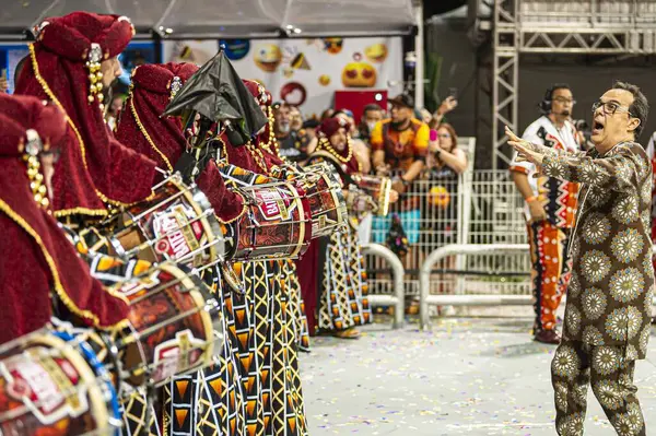 Sao Paulo Brazylia 2024 Dragoes Real Podczas Parady Szkół Samba — Zdjęcie stockowe