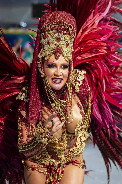 Sao Paulo Brazilië 2024 Drago Real Tijdens Parade Van Samba — Stockfoto