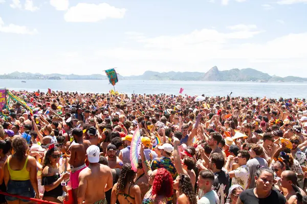 Rio Janeiro Brazilië 2023 Feestvierders Vullen Flamengo Dijk Het Zuiden — Stockfoto
