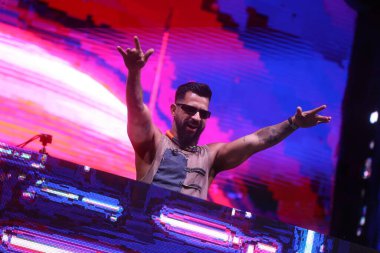SAO PAULO Brezilya 02 / 10 / 2024. Dennis DJ 'in sunumu, 10 Şubat 2024 Cumartesi günü Sao Paulo şehrindeki Karnaval Festivali' nde..