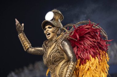 SAO PAULO (SP), Brezilya 02 / 10 / 2024 - Sambodromo do Anhembi 'de Sambodromo do Anhembi' de düzenlenen Sambodromo do Paulo özel okullarının geçit törenleri için geçerli Mocidade Alegre