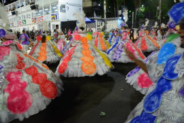 RIO DE JANEIRO (RJ), Brezilya 10 / 2 / 2024 - Bu Cumartesi, Rio de Janeiro şehir merkezindeki Marques de Sapucai 'de düzenlenen Arranco samba okulunun konsantrasyonu ve açılışı,. 