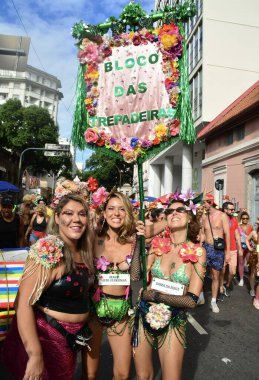 RIO DE JANEIRO (RJ), Brezilya 2 / 11 / 2024 - Bloco das Trepadeiras ve Cordao do Boi Tolo, bu pazar sabahından itibaren, şenliğe katılın ve sokaklarda geçit töreni yapın. 