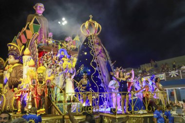 SAO PAULO (SP), 02 / 11 / 2024 Dom Bosco de Itaquera samba okulunun geçit töreni, Anhembi Sambadrome 'da düzenlenen Sao Paulo samba okullarının I.