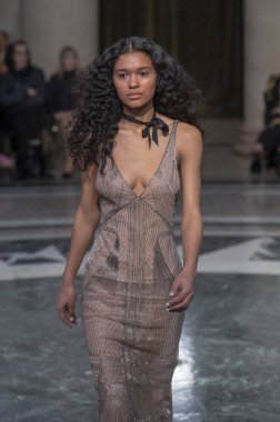 Cucculelli Shaheen - Runway - Şubat 2024 New York Moda Haftası. 10 Şubat 2024, New York, New York, ABD: New York Moda Haftası sırasında Cucculelli Shaheen defilesinde bir model podyumda yürüyor - Şubat 2024