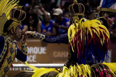 SAO PAULO (SP), Brezilya 02 / 10 / 2024 - Imperio de Casa Verde samba okulu geçit töreni, Anhembi Sambadrome 'da düzenlenen Sao Paulo samba okullarının özel bir grubu için geçerlidir