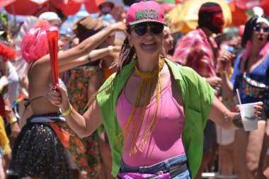 Rio de Janeiro (RJ) Brazil 02 / 11 / 2024 - Rio de Janeiro 'daki Praca Tiradentes' te Bloco Cordao do Boitata 'nın sunumu. Miras, Hareket ve Dönüşüm temalı grup Rio 'daki karnavalı canlandırdı. 