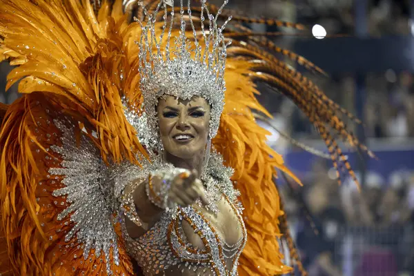 Sao Paulo Brasil 2024 Gavioes Fiel Durante Desfile Las Escuelas — Foto de Stock