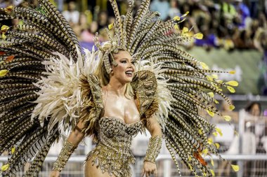 SAO PAULO (SP), Brezilya 02 / 11 / 2024 - Sambodromo do Anhembi 'de düzenlenen Sambodromo do Anhembi' deki Sambodromo do Paulo okullarının geçit töreni için geçerli olan Sao Paulo, Terceiro Milenio samba okullarının geçit töreni